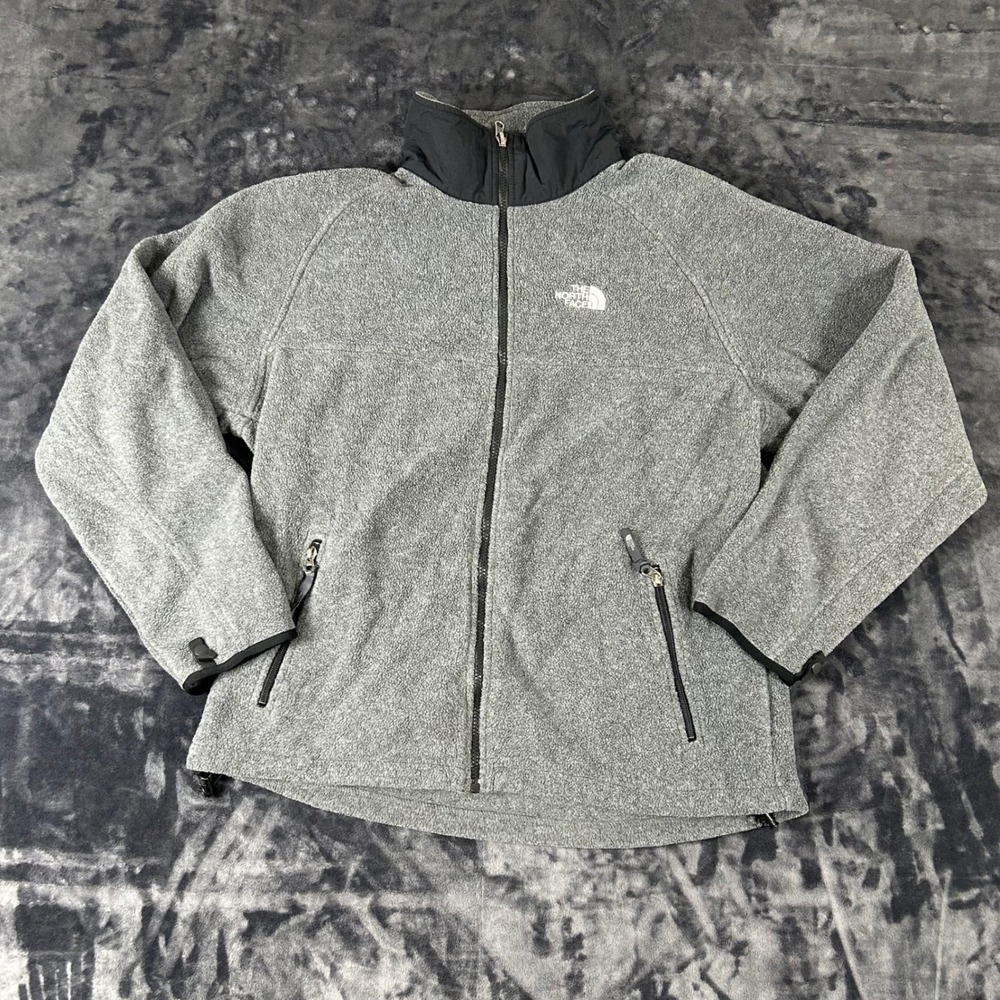 The North Face Fleece Jacket Womens Large Grey Full Zip Denali Style 2073